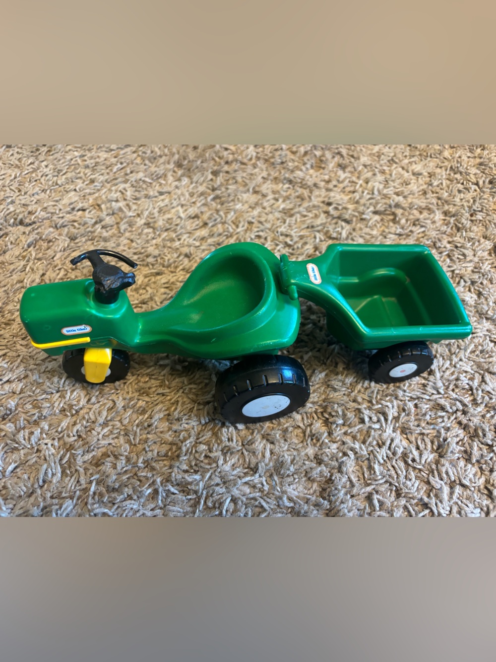 Green little tikes dollhouse size tractor and cart vintage